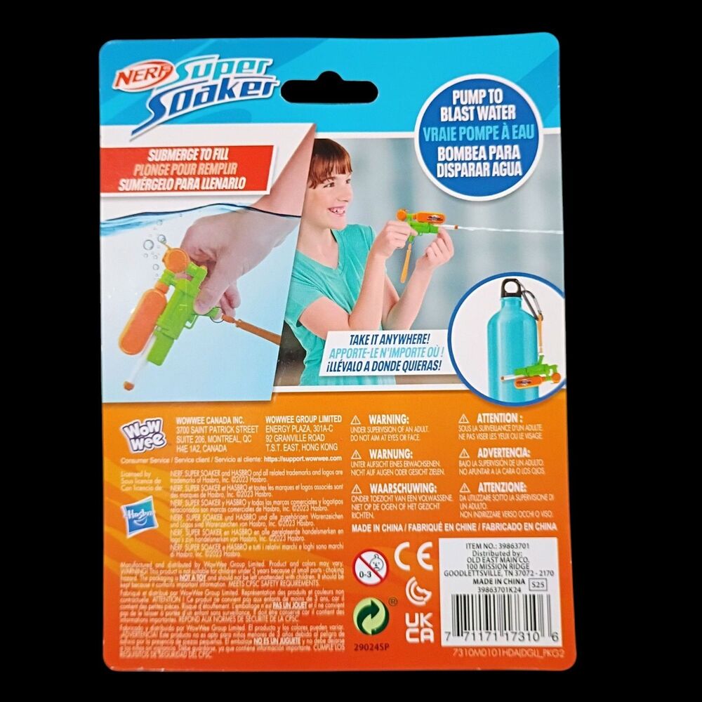 Nerf Mini Super Soaker Mini Water Gun XP100 Green and Orange 18 Ft Range NEW - Picture 3 of 3